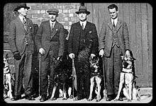 photograph of the first four guide dogs units to be trained in Britain.
